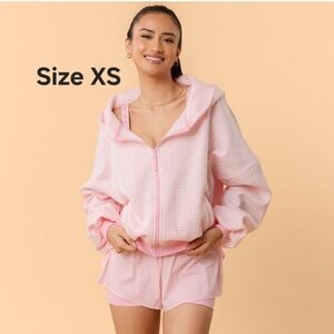Target Blogilates Marshmallow Hoodie Pink Gingham XS